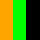 arancione neon/verde neon/nero